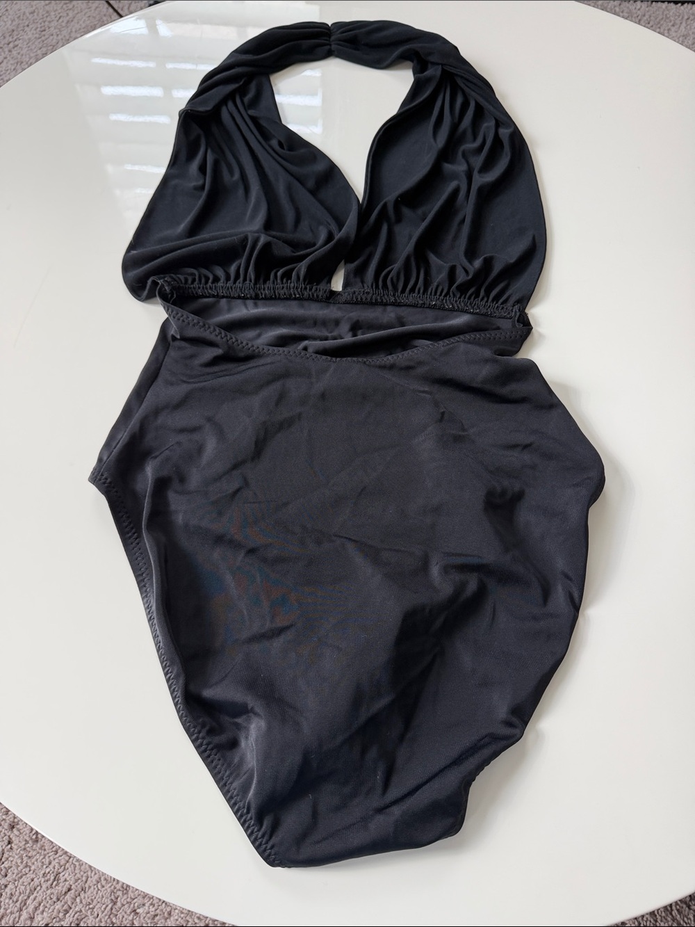 Norma Kamali Black One-Piece Halter Swimsuit - Picture 4 of 5